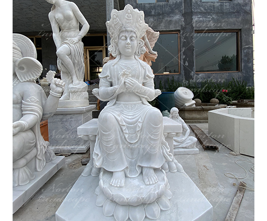 white marble buddha statue