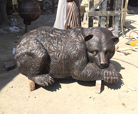 Bronze bear statue