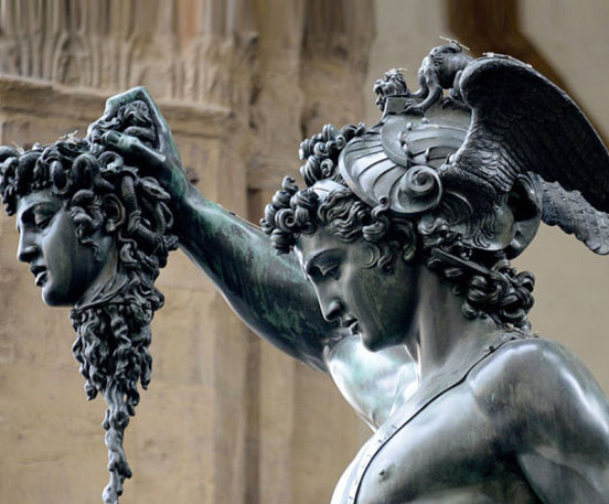 Perseus holding head of Medusa