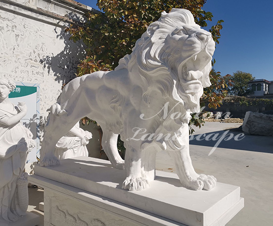 Large marble lion statue