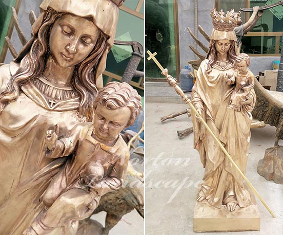 Bronze brass virgin mary statues