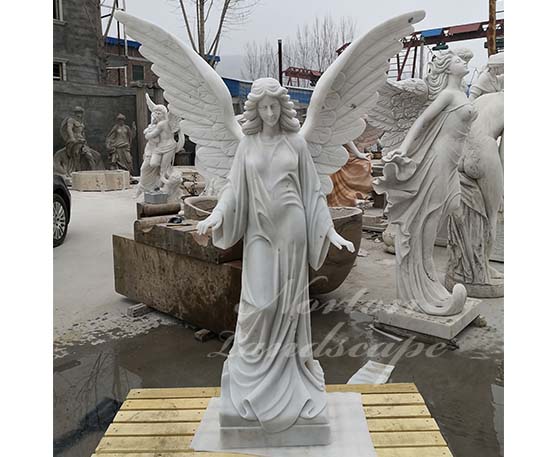 White marble angel statues