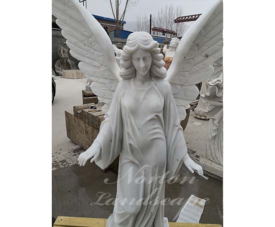 White marble angel statues
