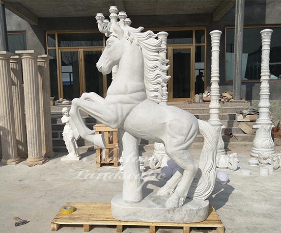 White marble horse statue