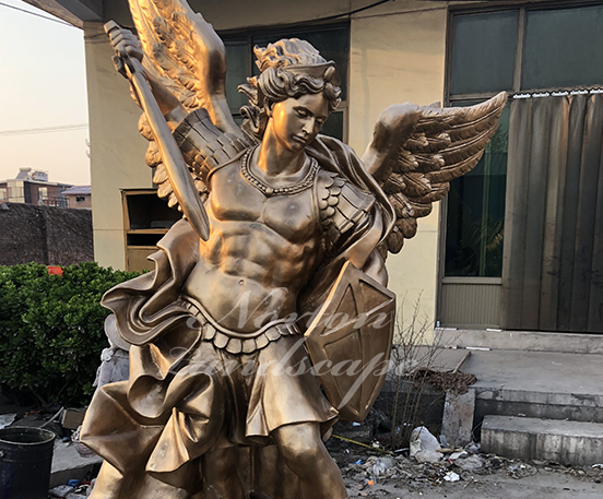 bronze saint michael statue