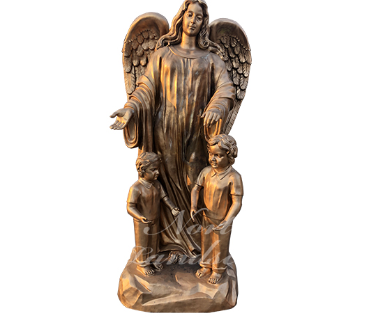 Brass angel and children statues