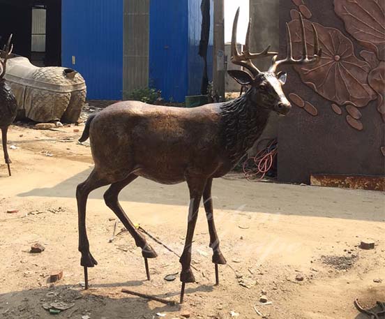 Bronze deer sculpture