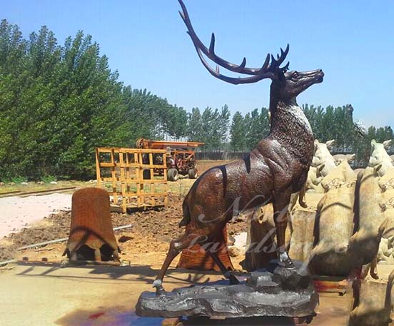 Bronze deer sculpture