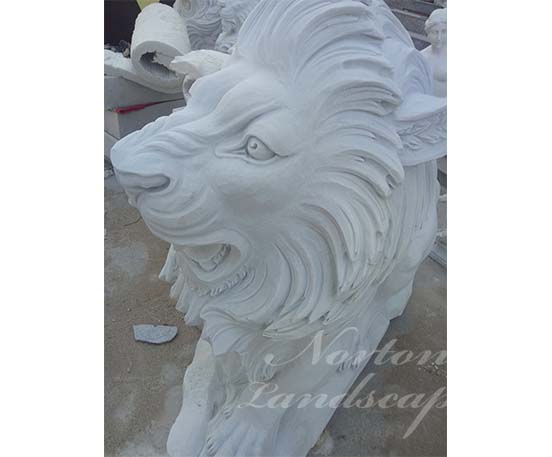 Natural stone lion statues