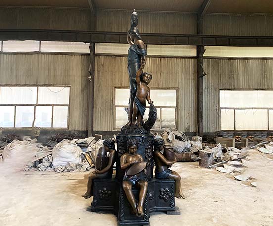 Large woman and children statues bronze fountain