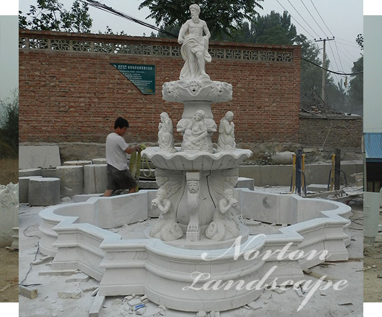 Large marble fountain with statues