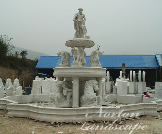 Large marble fountain with statues