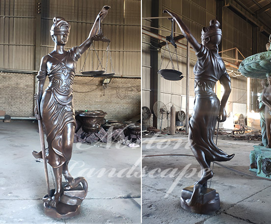 Lady justice bronze statue