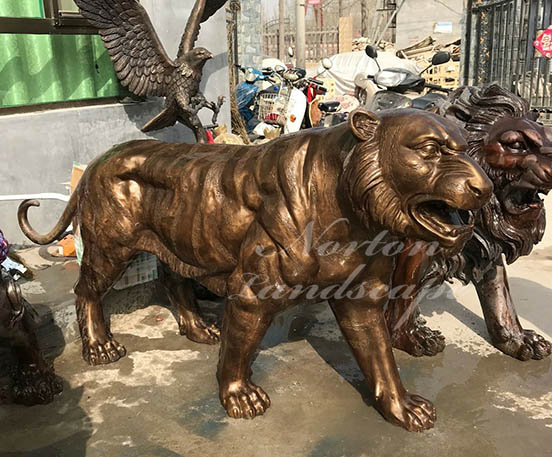 Bronze tiger statue