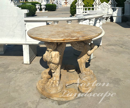 Antique marble table with statues