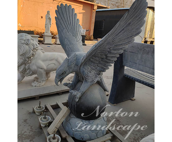 Black marble eagle statue
