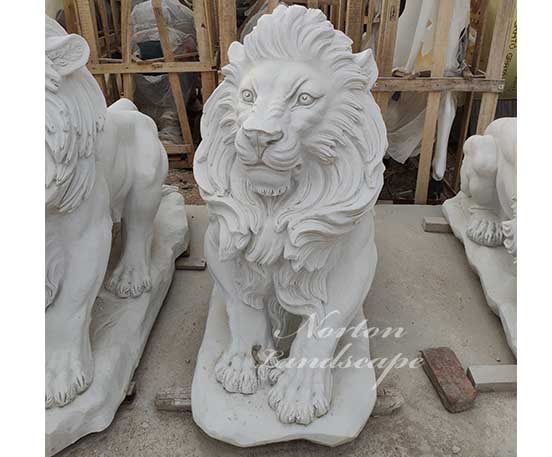 Marble lion statue