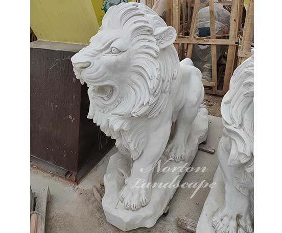 Marble lion statue