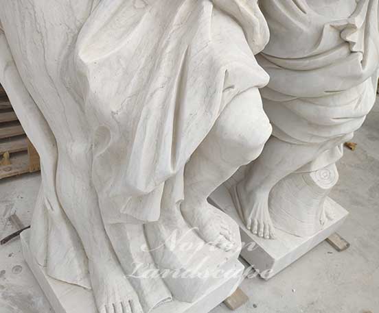 Marble roman figure statues pillar