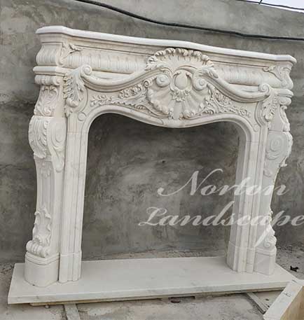 Hand carved European Style fireplace