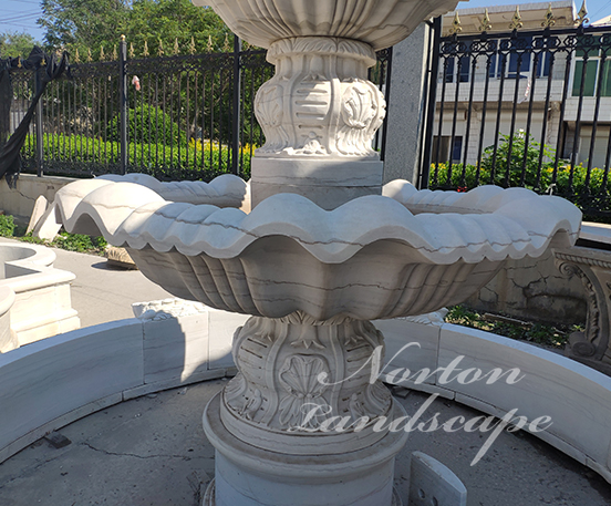 White marble water fountain