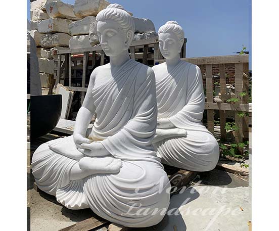 Marble sitting buddha statue