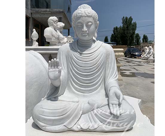 Marble sitting buddha statue