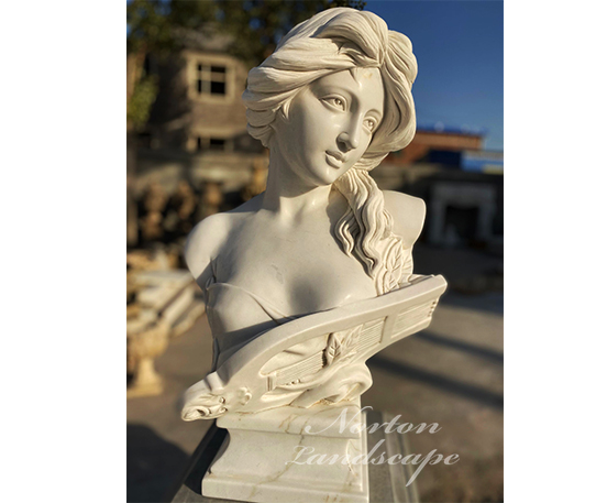Marble woman bust statue