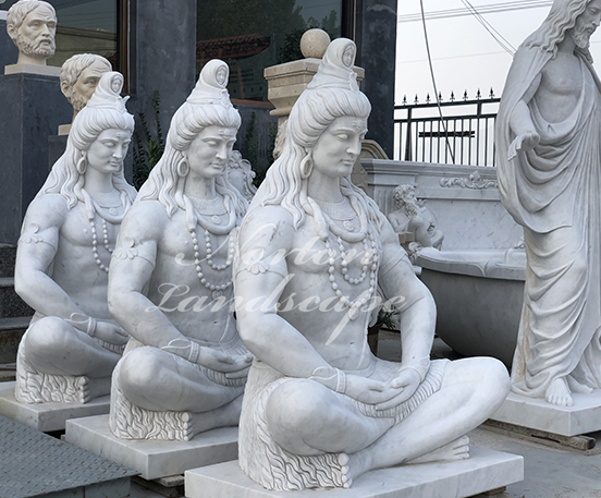 White marble shiva statue