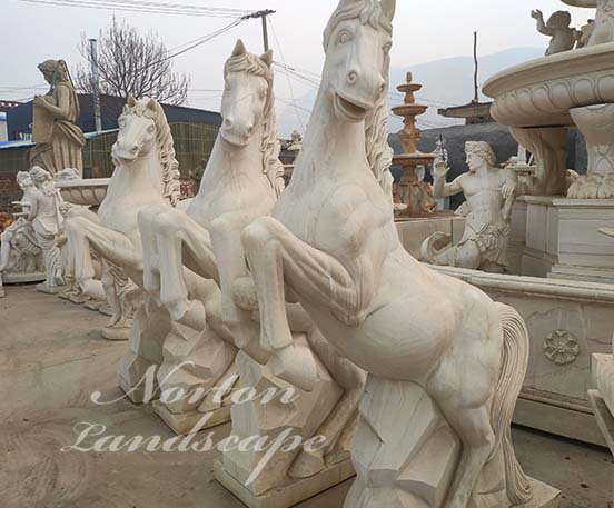 Marble horse statues