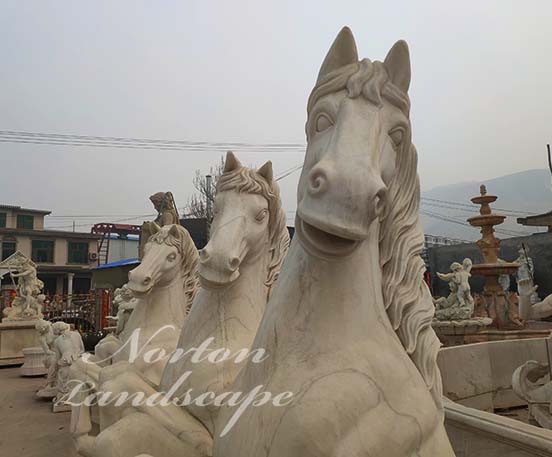 Marble horse statues