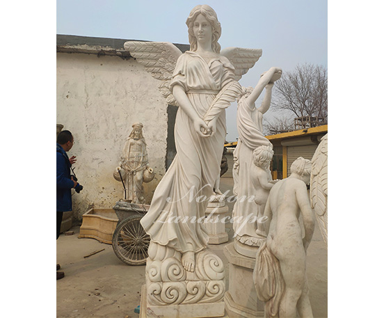 Hand carved marble woman angel statues