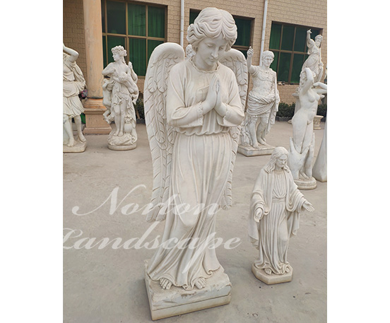 Marble praying angel statue