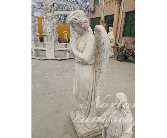 Marble praying angel statue