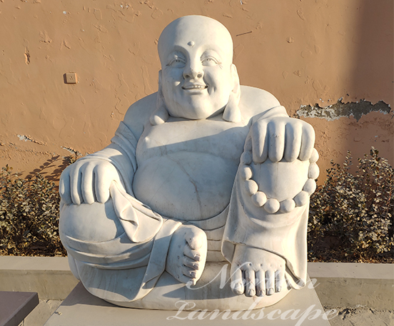Marble laughing buddha statue