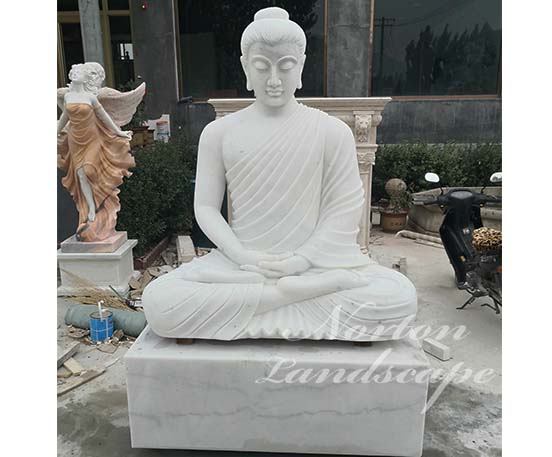 Marble meditating buddha statues