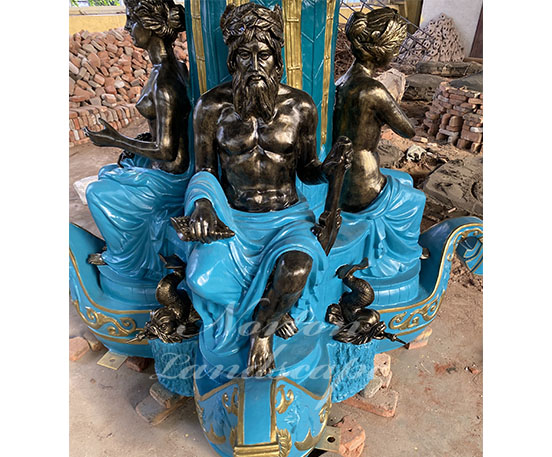 Large luxury bronze water fountain with statues