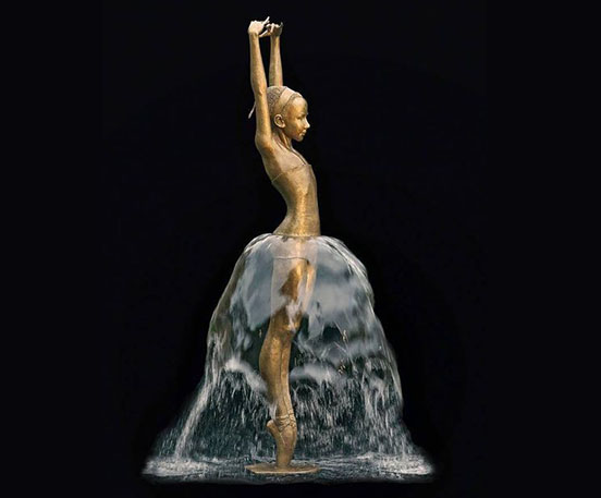 Bronze Ballet Girl Fountain Sculpture