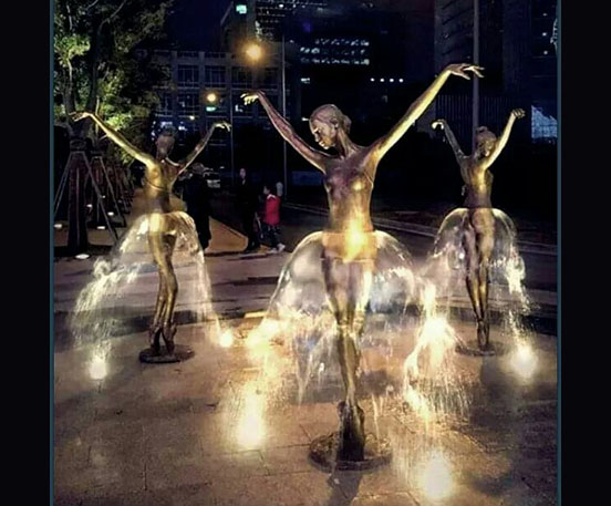 Bronze Ballet Girl Fountain Sculpture