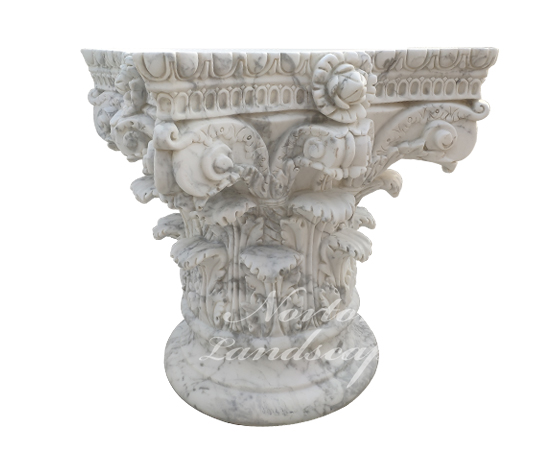 Hand carved marble column caps