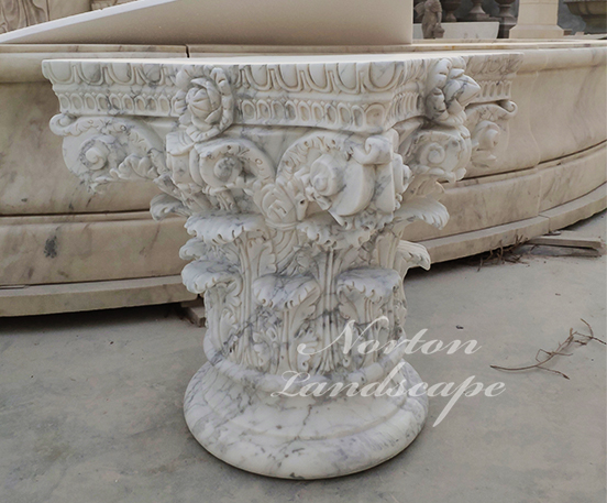 Hand carved marble column caps