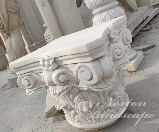 Natural stone column capital