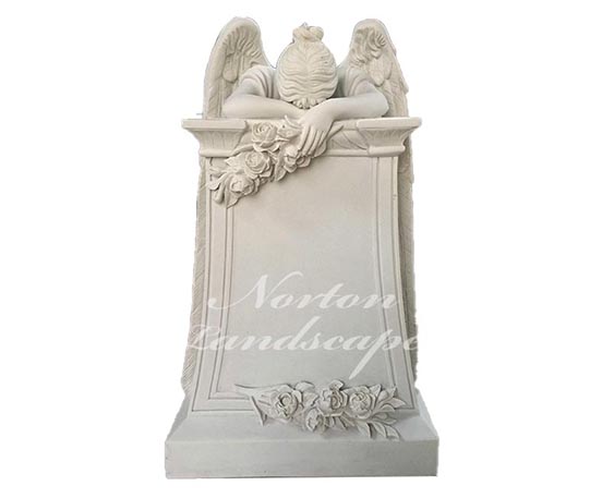 Marble weeping angel statue tombstone