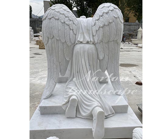 Marble beautiful weeping angel sculpture statue