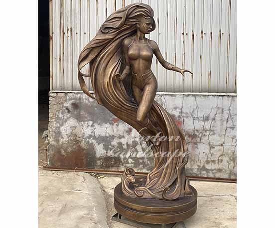 Bronze abstract woman statue