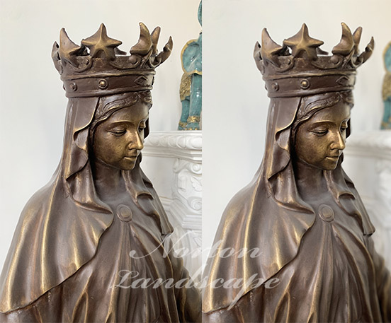 Bronze brass virgin mary statue