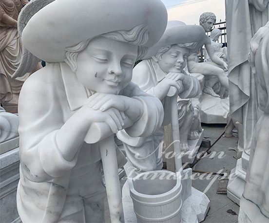 White Marble boy statue