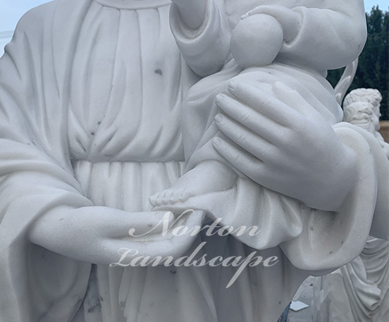 Life size marble jesus and children statue sculpture