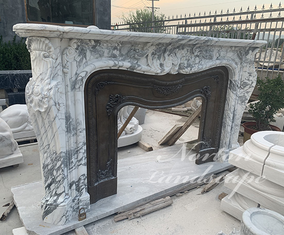 Antique luxury marble fireplace mantel