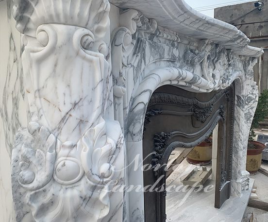 Antique luxury marble fireplace mantel